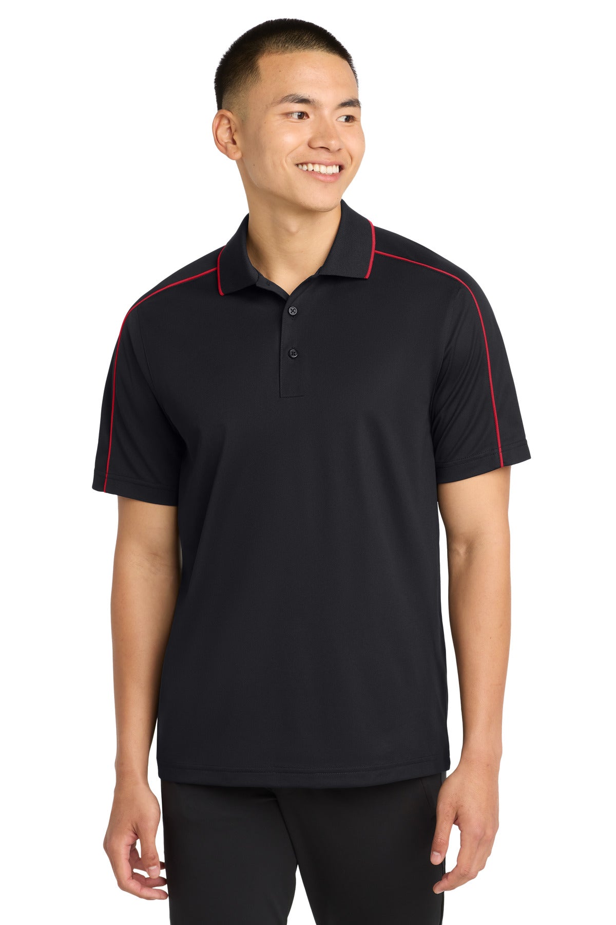 Custom Embroidery or DTF Print - Sport-Tek ® Micropique Sport-Wick ® Piped Polo. ST653