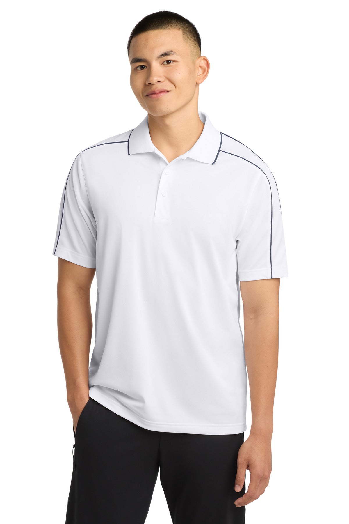 Custom Embroidery or DTF Print - Sport-Tek ® Micropique Sport-Wick ® Piped Polo. ST653