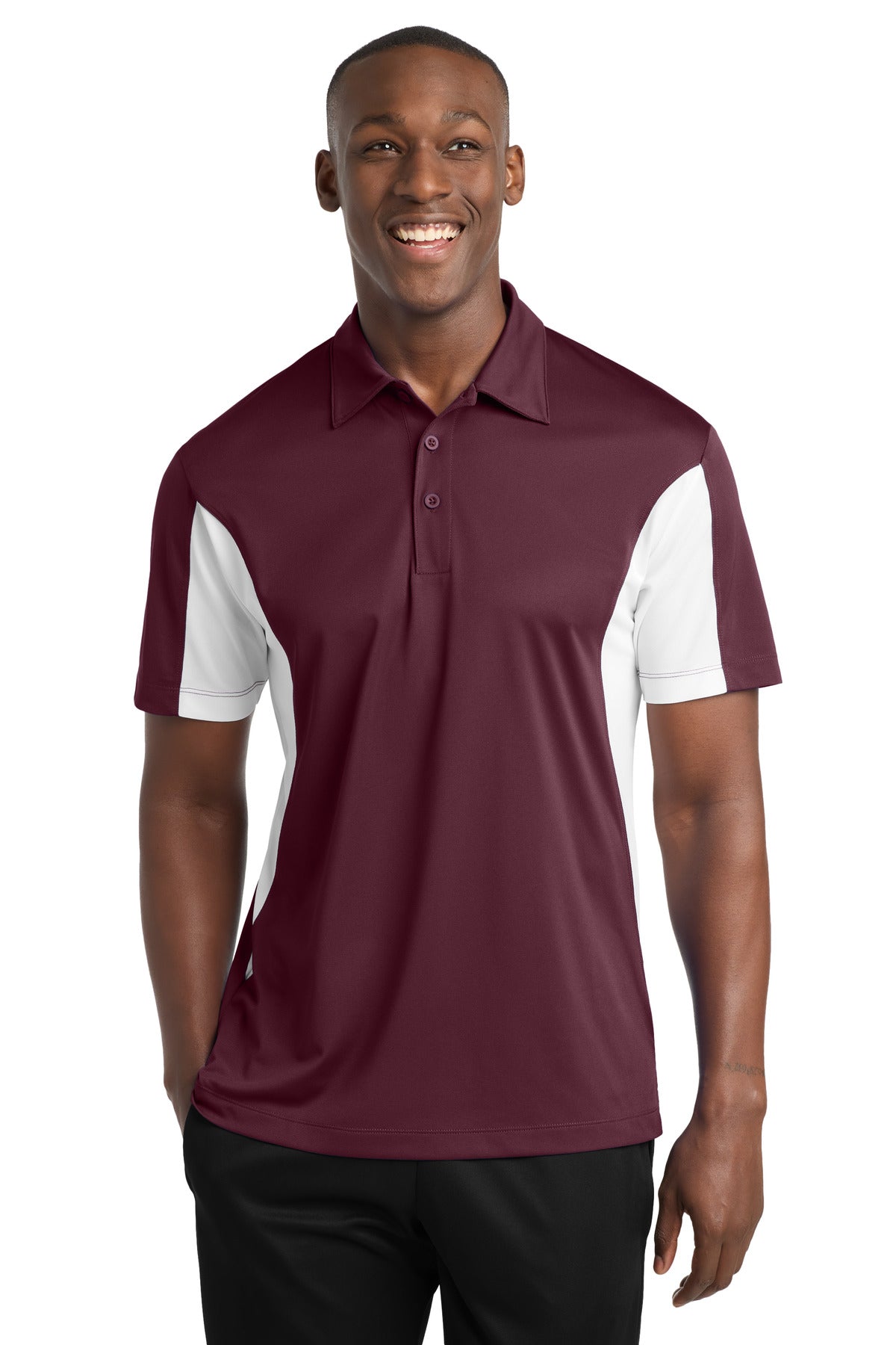 Custom Embroidery or DTF Print - Sport-Tek ® Side Blocked Micropique Sport-Wick ® Polo. ST655