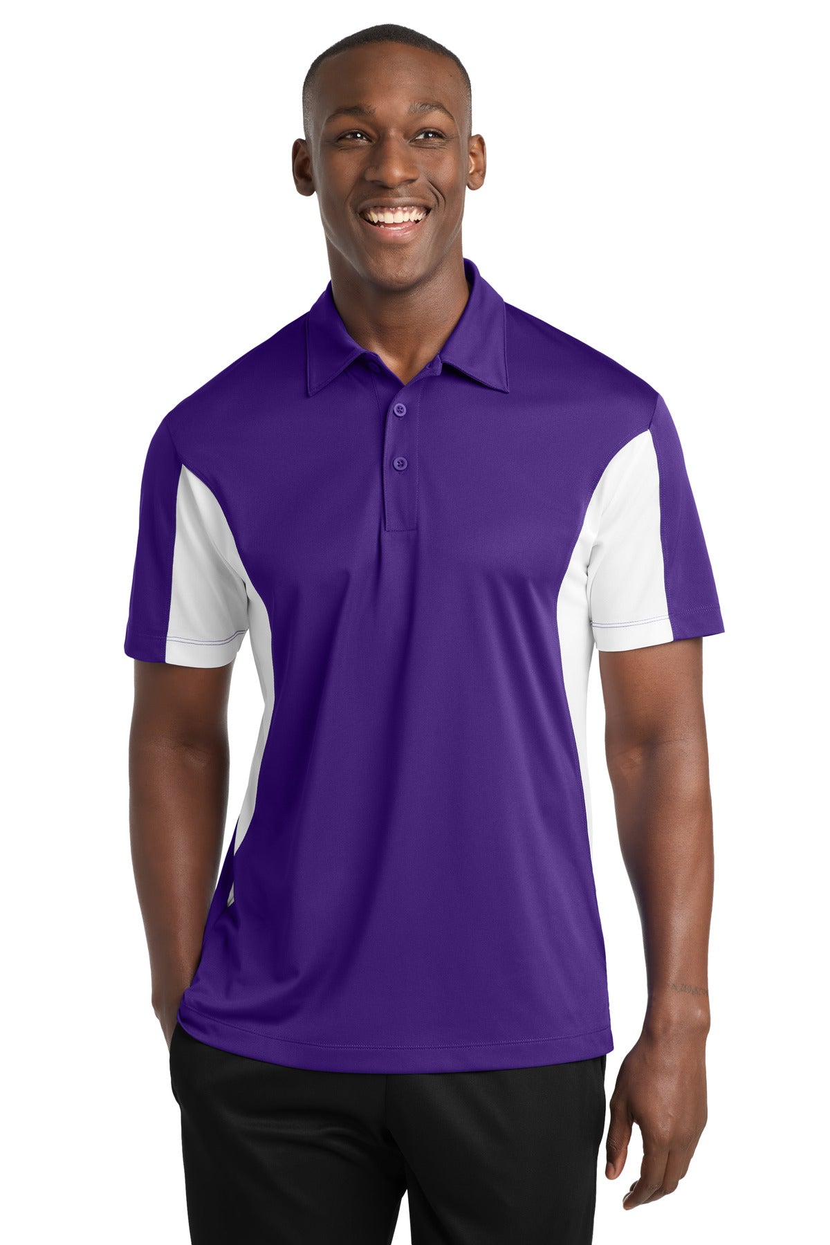 Custom Embroidery or DTF Print - Sport-Tek ® Side Blocked Micropique Sport-Wick ® Polo. ST655