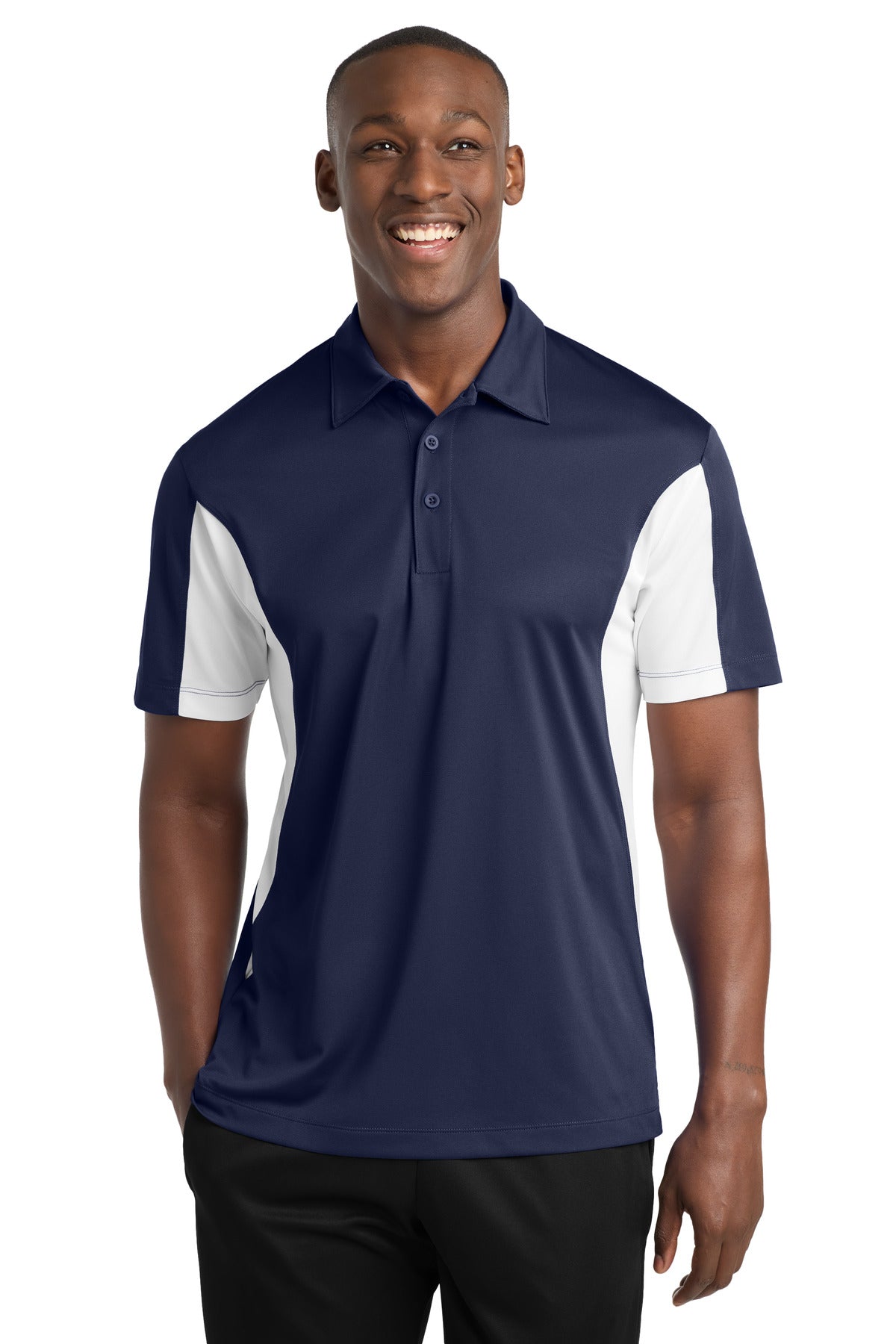Custom Embroidery or DTF Print - Sport-Tek ® Side Blocked Micropique Sport-Wick ® Polo. ST655