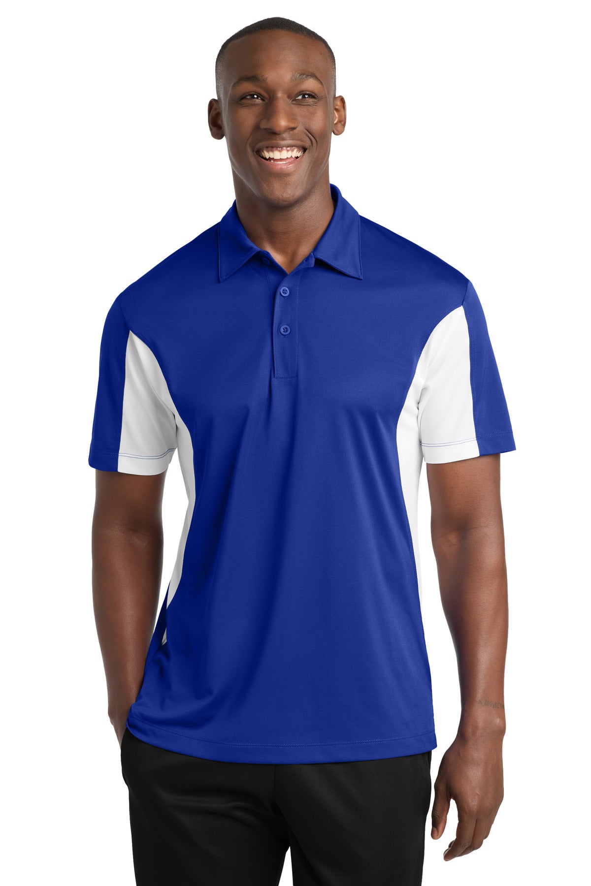 Custom Embroidery or DTF Print - Sport-Tek ® Side Blocked Micropique Sport-Wick ® Polo. ST655