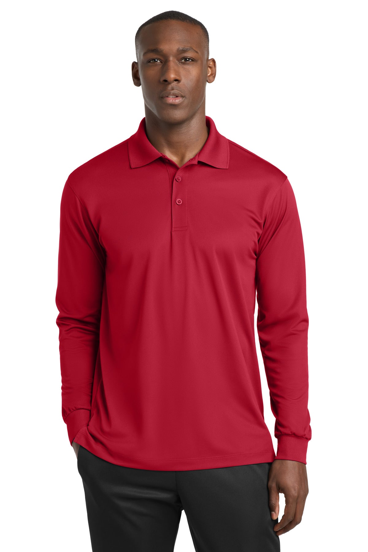 Custom Embroidery or DTF Print - Sport-Tek ® Long Sleeve Micropique Sport-Wick ® Polo. ST657