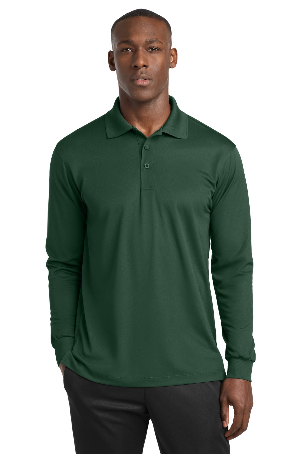 Custom Embroidery or DTF Print - Sport-Tek ® Long Sleeve Micropique Sport-Wick ® Polo. ST657