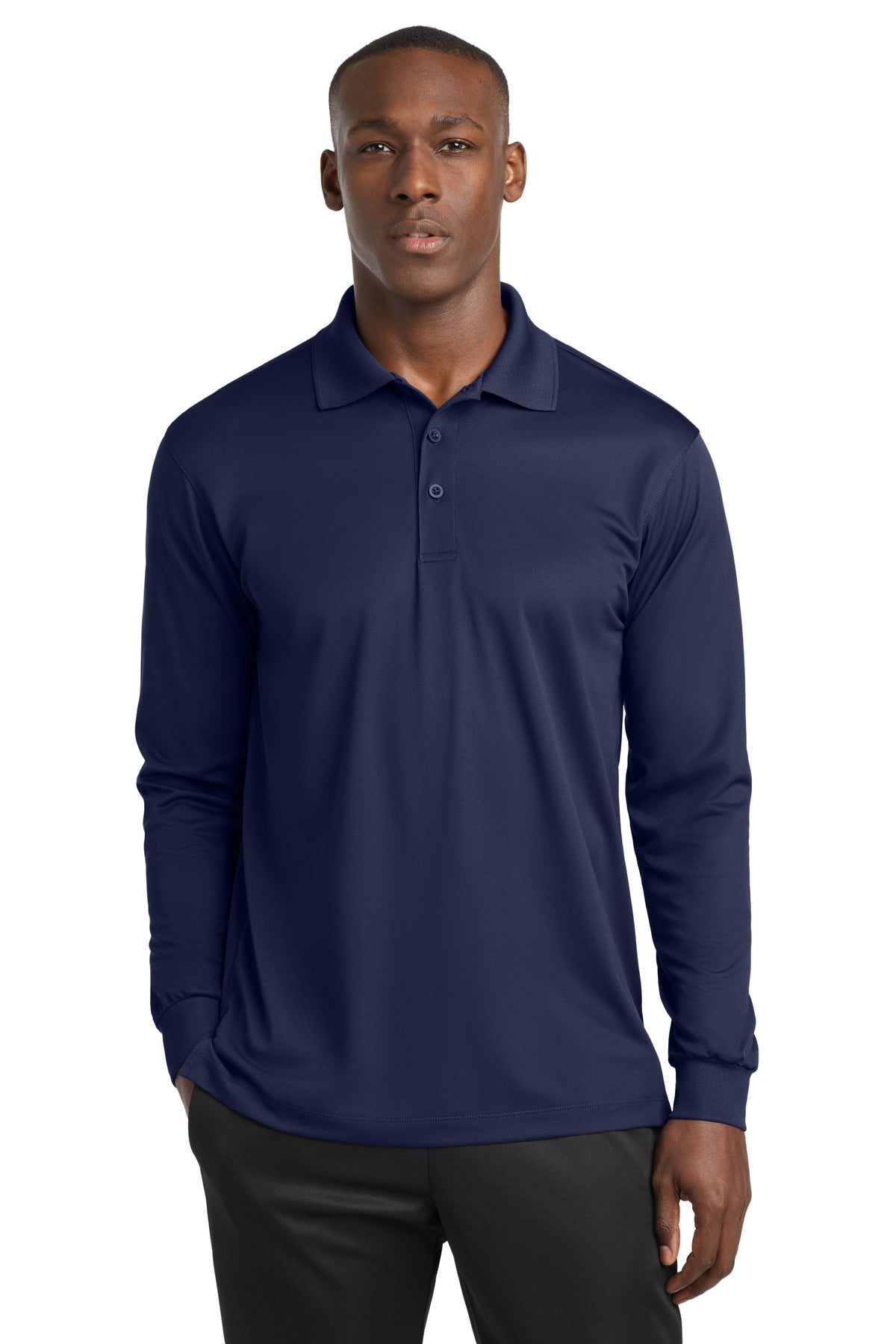 Custom Embroidery or DTF Print - Sport-Tek ® Long Sleeve Micropique Sport-Wick ® Polo. ST657