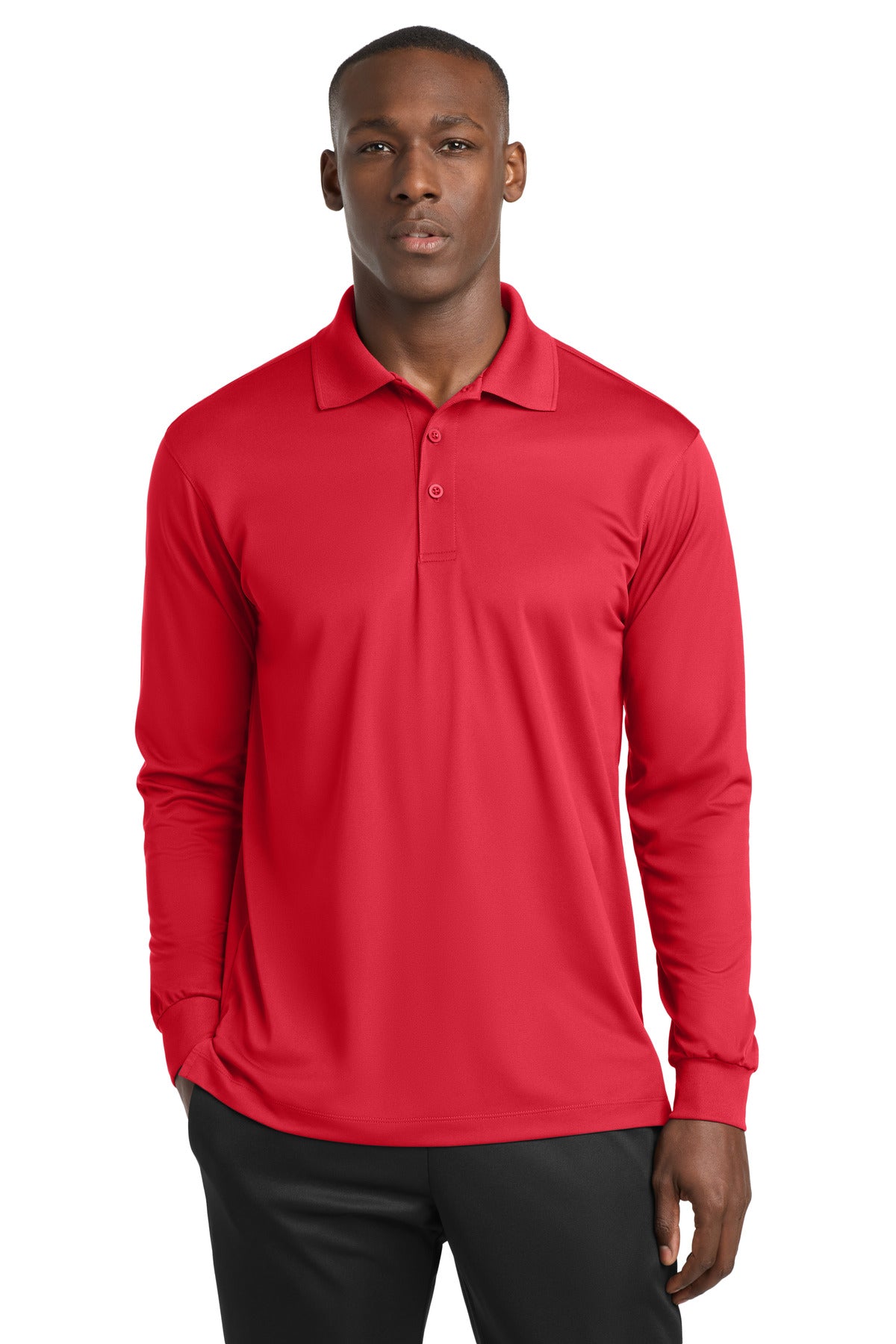 Custom Embroidery or DTF Print - Sport-Tek ® Long Sleeve Micropique Sport-Wick ® Polo. ST657