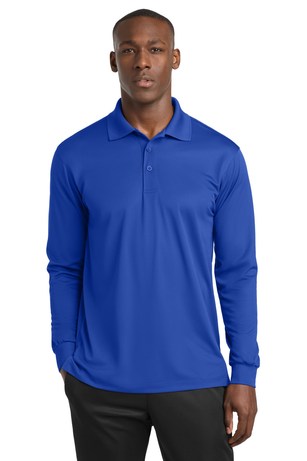 Custom Embroidery or DTF Print - Sport-Tek ® Long Sleeve Micropique Sport-Wick ® Polo. ST657