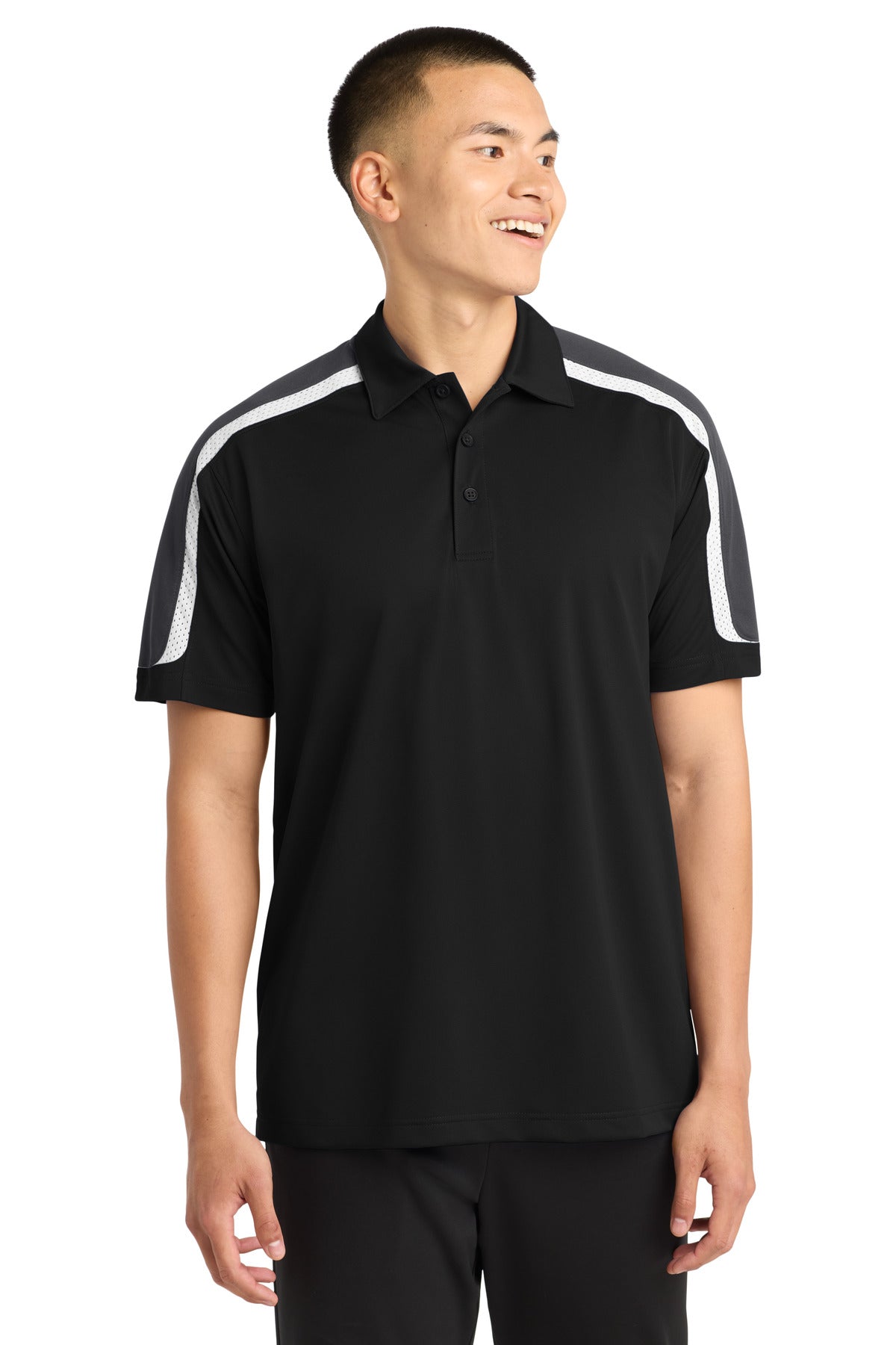 Custom Embroidery or DTF Print - Sport-Tek ® Tricolor Shoulder Micropique Sport-Wick ® Polo. ST658