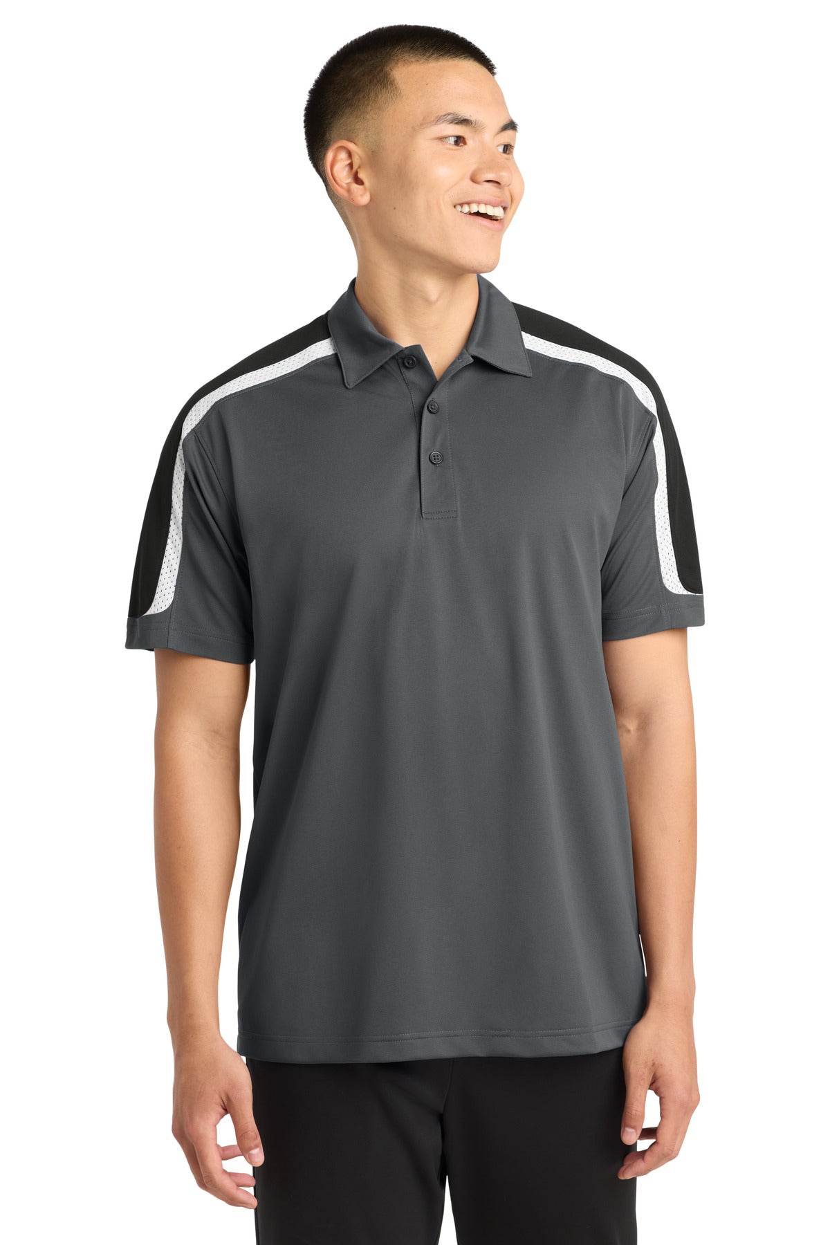 Custom Embroidery or DTF Print - Sport-Tek ® Tricolor Shoulder Micropique Sport-Wick ® Polo. ST658