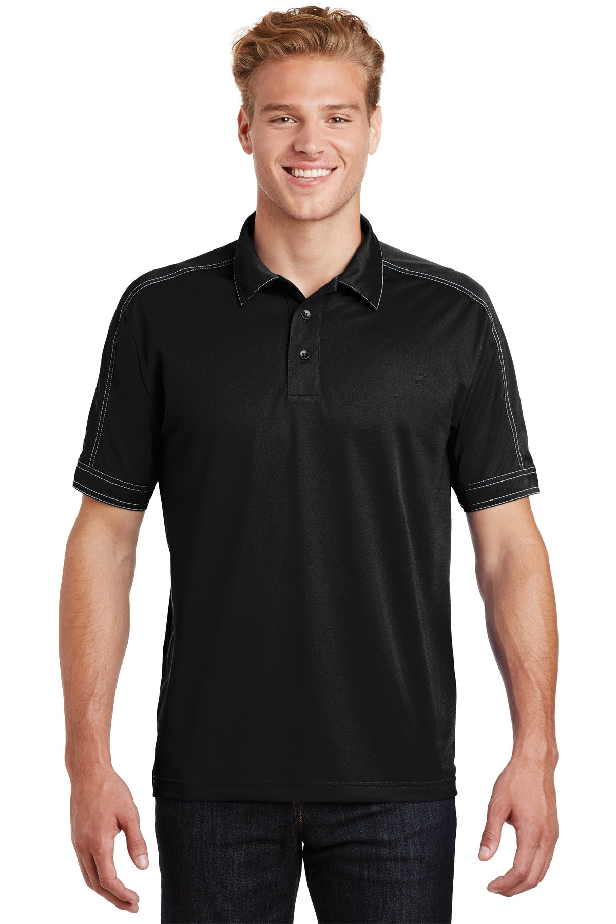 Custom Embroidered - Sport-Tek® Contrast Stitch Micropique Sport-Wick® Polo. ST659