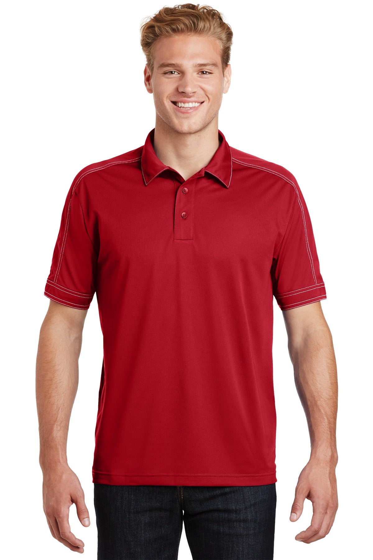 Custom Embroidered - Sport-Tek® Contrast Stitch Micropique Sport-Wick® Polo. ST659