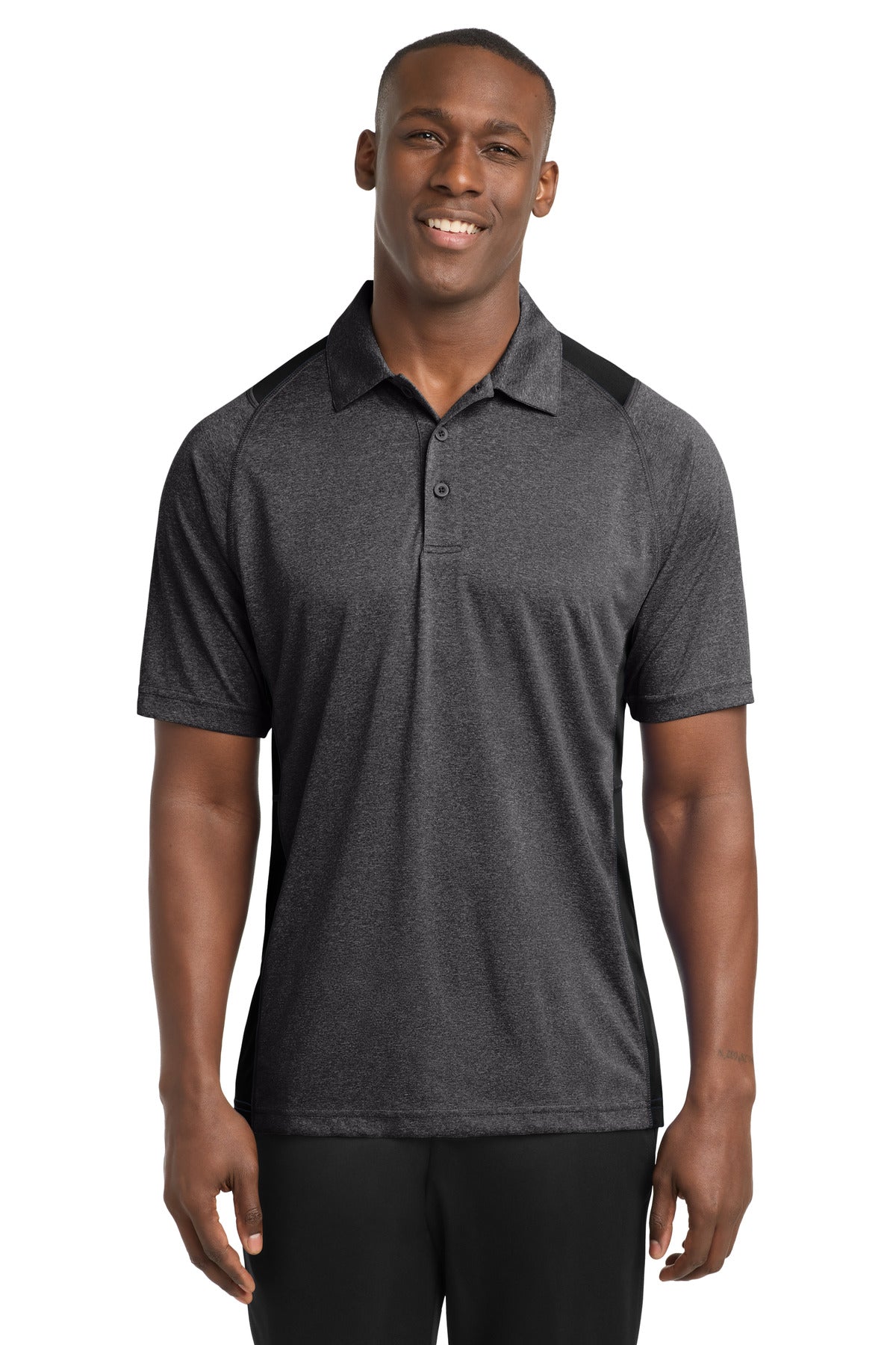 Custom Embroidery or DTF Print - Sport-Tek ® Heather Colorblock Contender ™ Polo. ST665