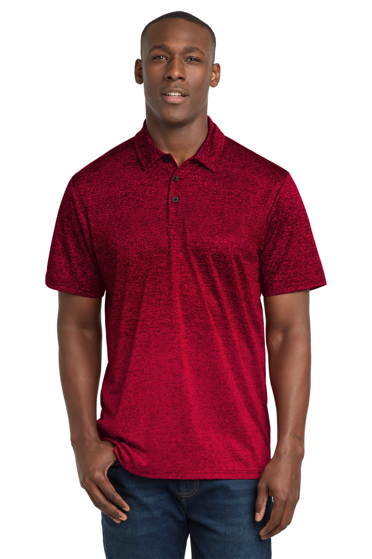 Custom Embroidery or DTF Print - Sport-Tek ® Ombre Heather Polo. ST671