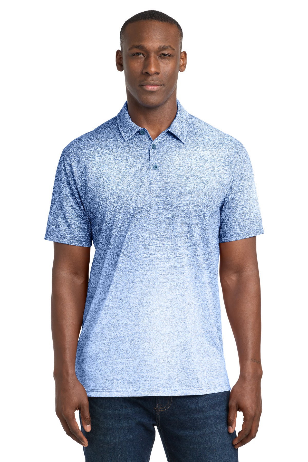 Custom Embroidery or DTF Print - Sport-Tek ® Ombre Heather Polo. ST671