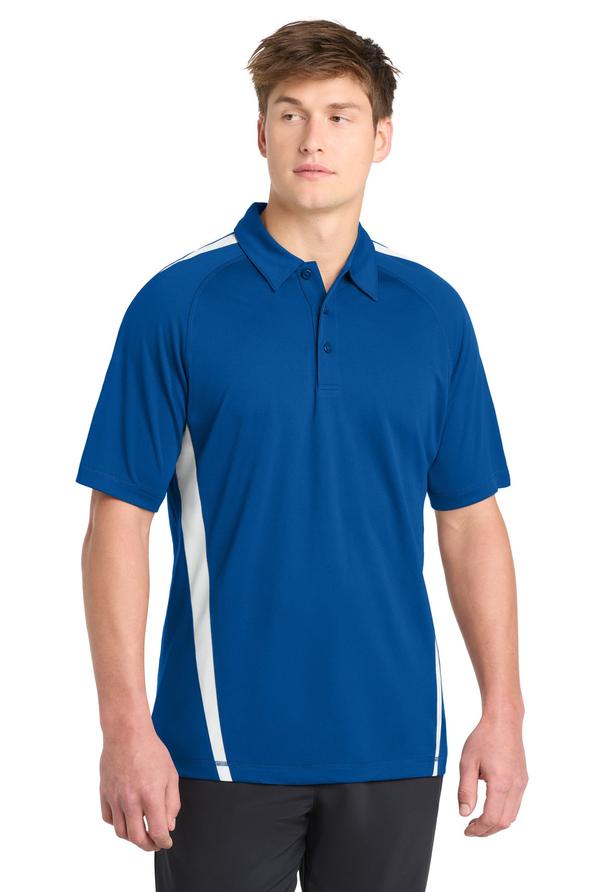 Custom Embroidery or DTF Print - Sport-Tek ® PosiCharge ® Micro-Mesh Colorblock Polo. ST685