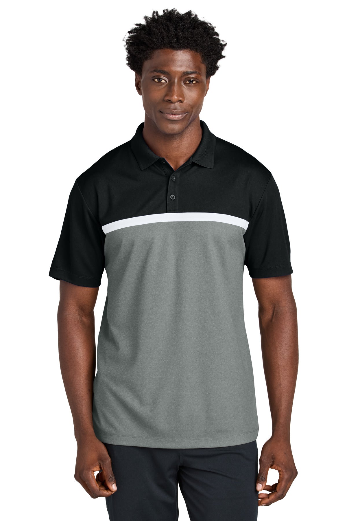 Custom Embroidered - Sport-Tek© UV Micropique Colorblock Polo ST741