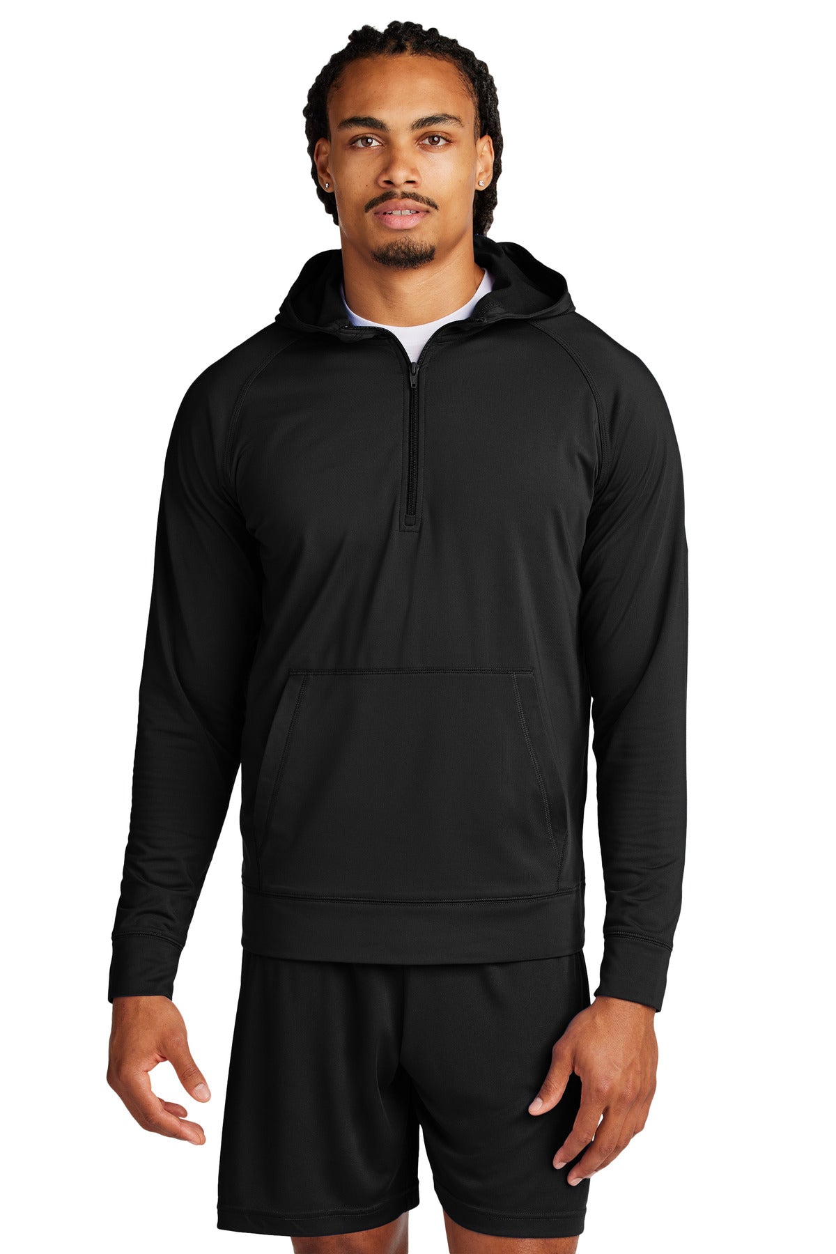 Custom Embroidery or DTF Print - Sport-Tek ® Sport-Wick ® Stretch 1/2-Zip Hoodie ST856