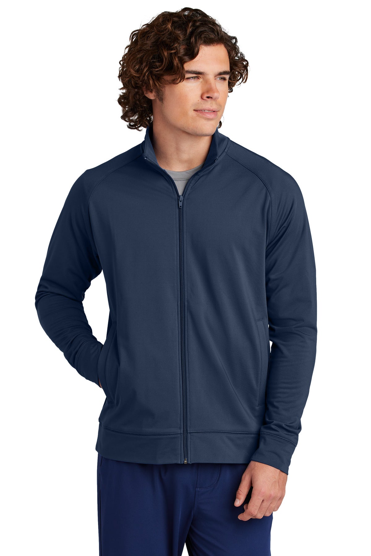 Custom Embroidery or DTF Print - Sport-Tek ® Sport-Wick ® Stretch Full-Zip Cadet Jacket ST857