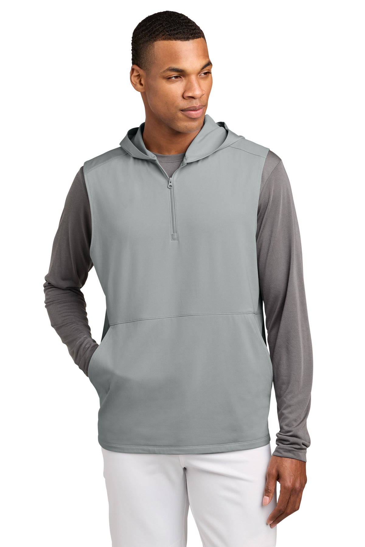Custom Embroidery or DTF Print - Sport-Tek ® Sport-Wick ® Stretch Sleeveless Hooded 1/4-Zip ST858