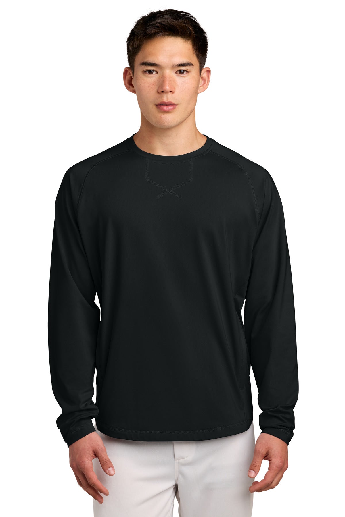 Custom Embroidery or DTF Print - Sport-Tek ® Sport-Wick ® Stretch Pocketed Crewneck ST859