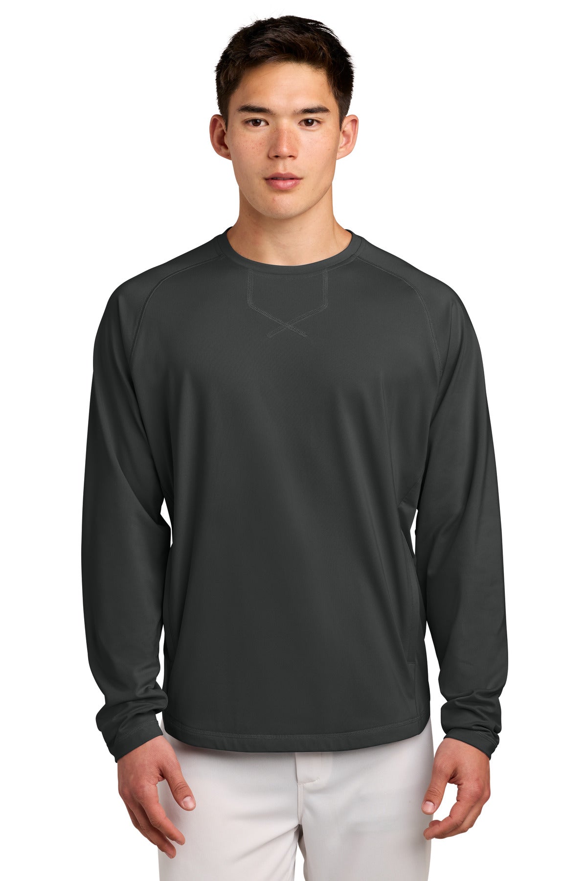Custom Embroidery or DTF Print - Sport-Tek ® Sport-Wick ® Stretch Pocketed Crewneck ST859
