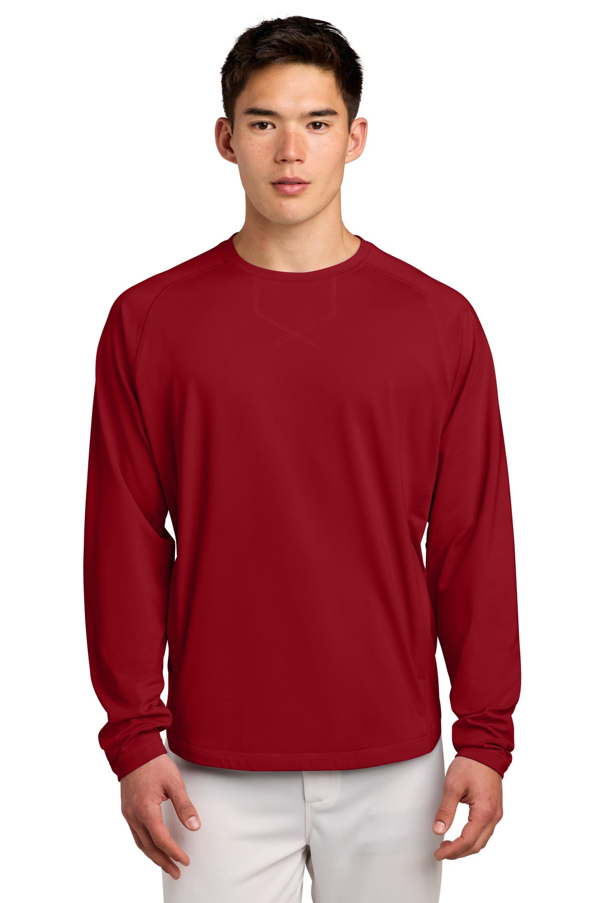 Custom Embroidery or DTF Print - Sport-Tek ® Sport-Wick ® Stretch Pocketed Crewneck ST859