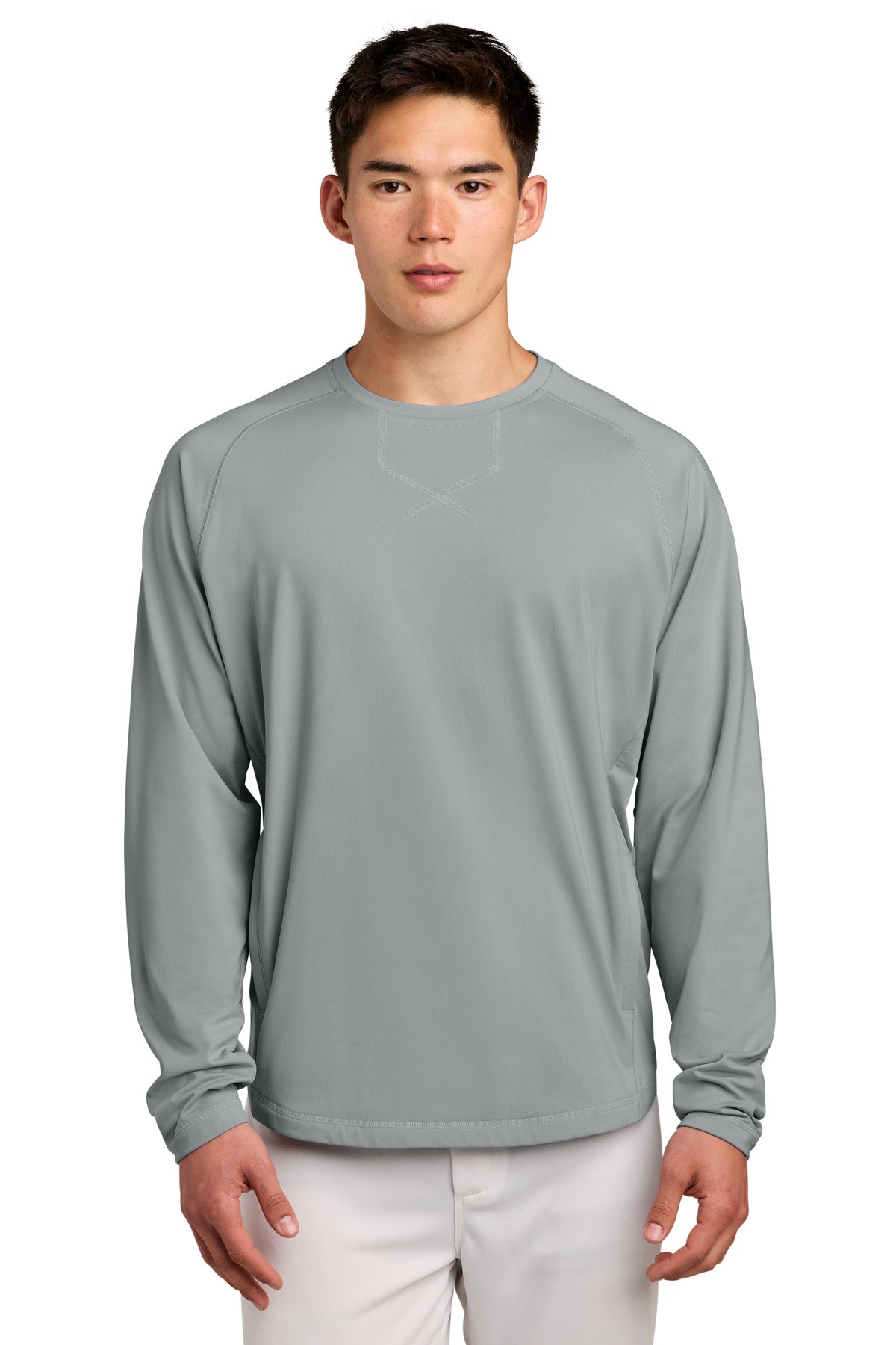 Custom Embroidery or DTF Print - Sport-Tek ® Sport-Wick ® Stretch Pocketed Crewneck ST859