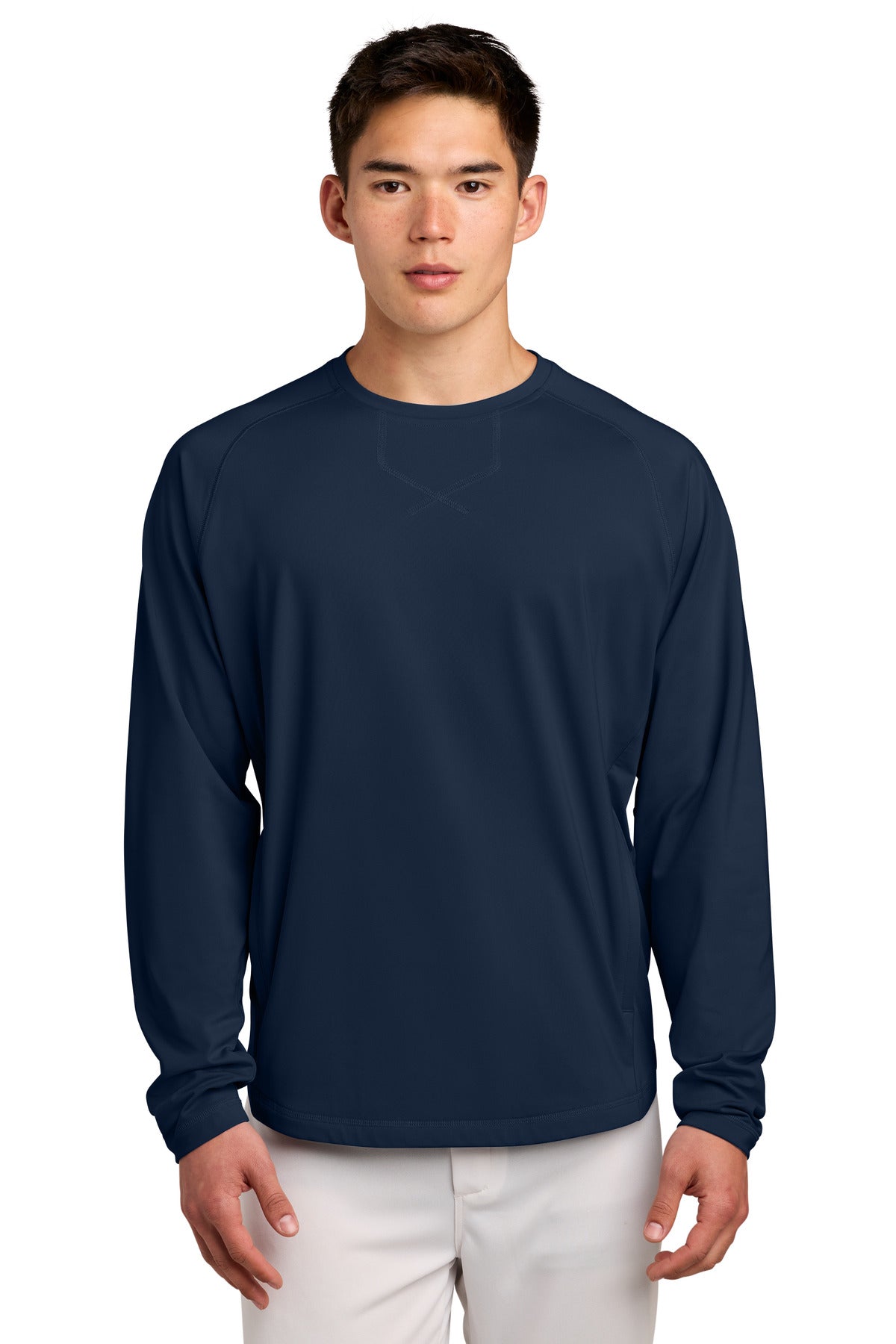 Custom Embroidery or DTF Print - Sport-Tek ® Sport-Wick ® Stretch Pocketed Crewneck ST859