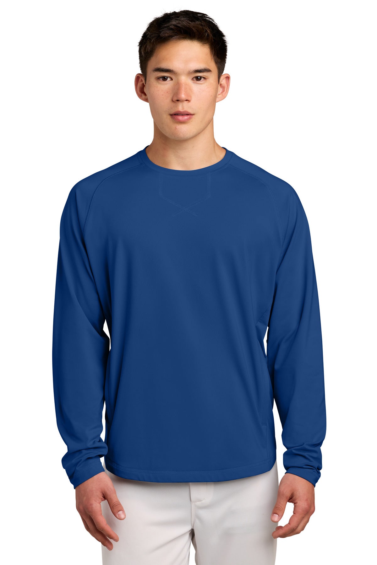 Custom Embroidery or DTF Print - Sport-Tek ® Sport-Wick ® Stretch Pocketed Crewneck ST859