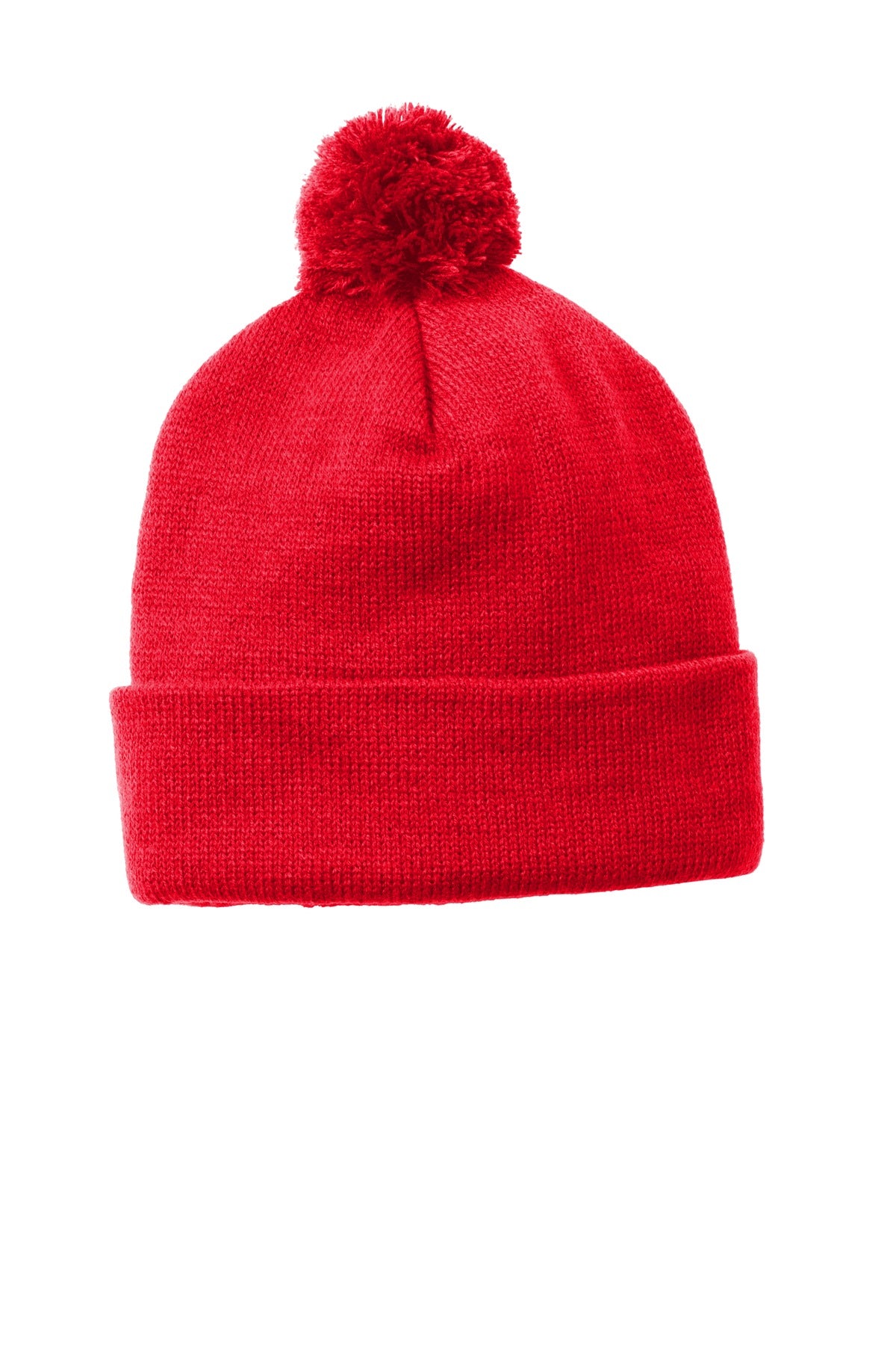 Custom Embroidery or DTF Print - Sport-Tek ® Solid Pom Pom Beanie. STC37