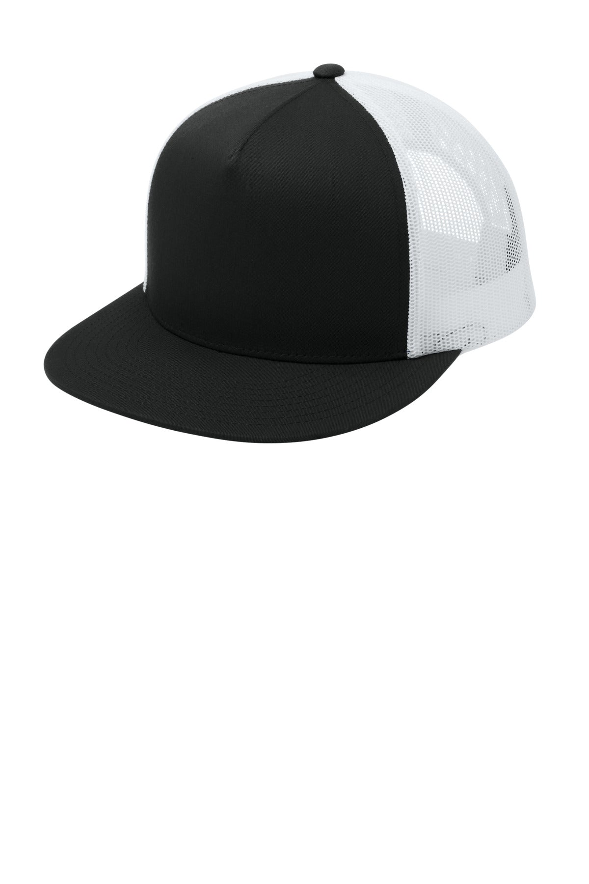 Custom Embroidery or DTF Print - Sport-Tek ® YP Classics ® 5-Panel Classic Trucker Mesh Back Cap. STC38
