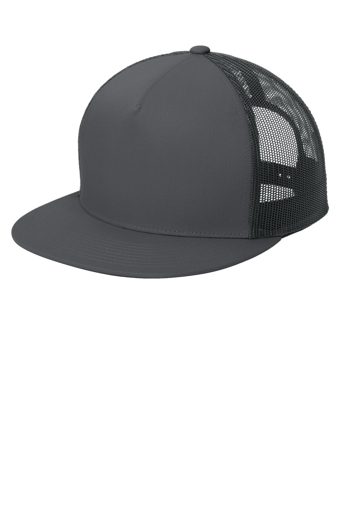 Custom Embroidery or DTF Print - Sport-Tek ® YP Classics ® 5-Panel Classic Trucker Mesh Back Cap. STC38