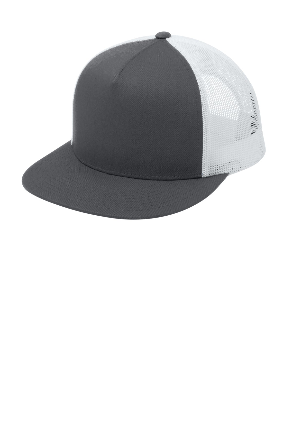 Custom Embroidery or DTF Print - Sport-Tek ® YP Classics ® 5-Panel Classic Trucker Mesh Back Cap. STC38