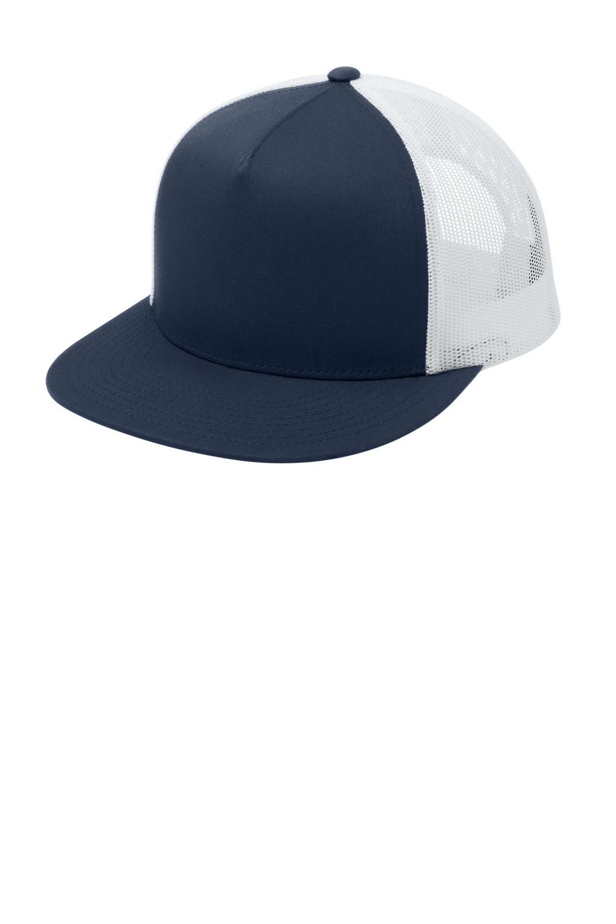 Custom Embroidery or DTF Print - Sport-Tek ® YP Classics ® 5-Panel Classic Trucker Mesh Back Cap. STC38