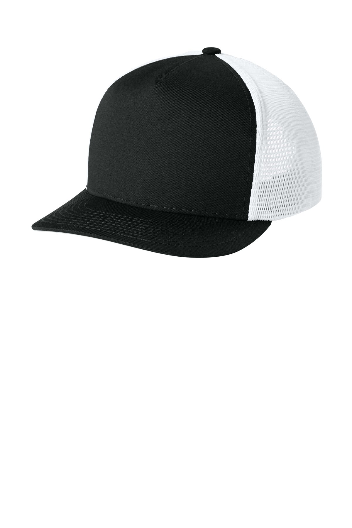 Custom Embroidery or DTF Print - Sport-Tek ® Stretch-Tek 5-Panel Trucker Cap STC75