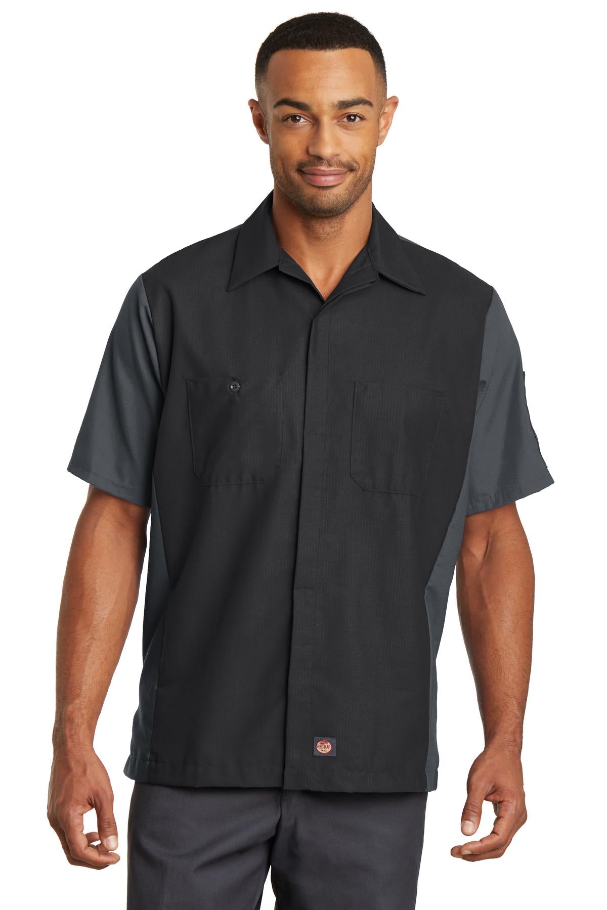 Custom Embroidery or DTF Print - Red Kap ® Short Sleeve Ripstop Crew Shirt. SY20