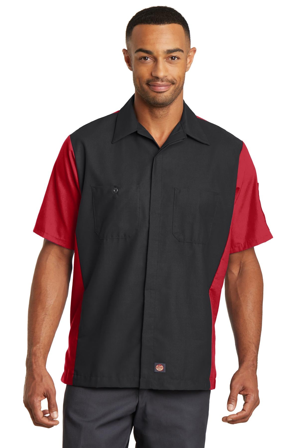 Custom Embroidery or DTF Print - Red Kap ® Short Sleeve Ripstop Crew Shirt. SY20
