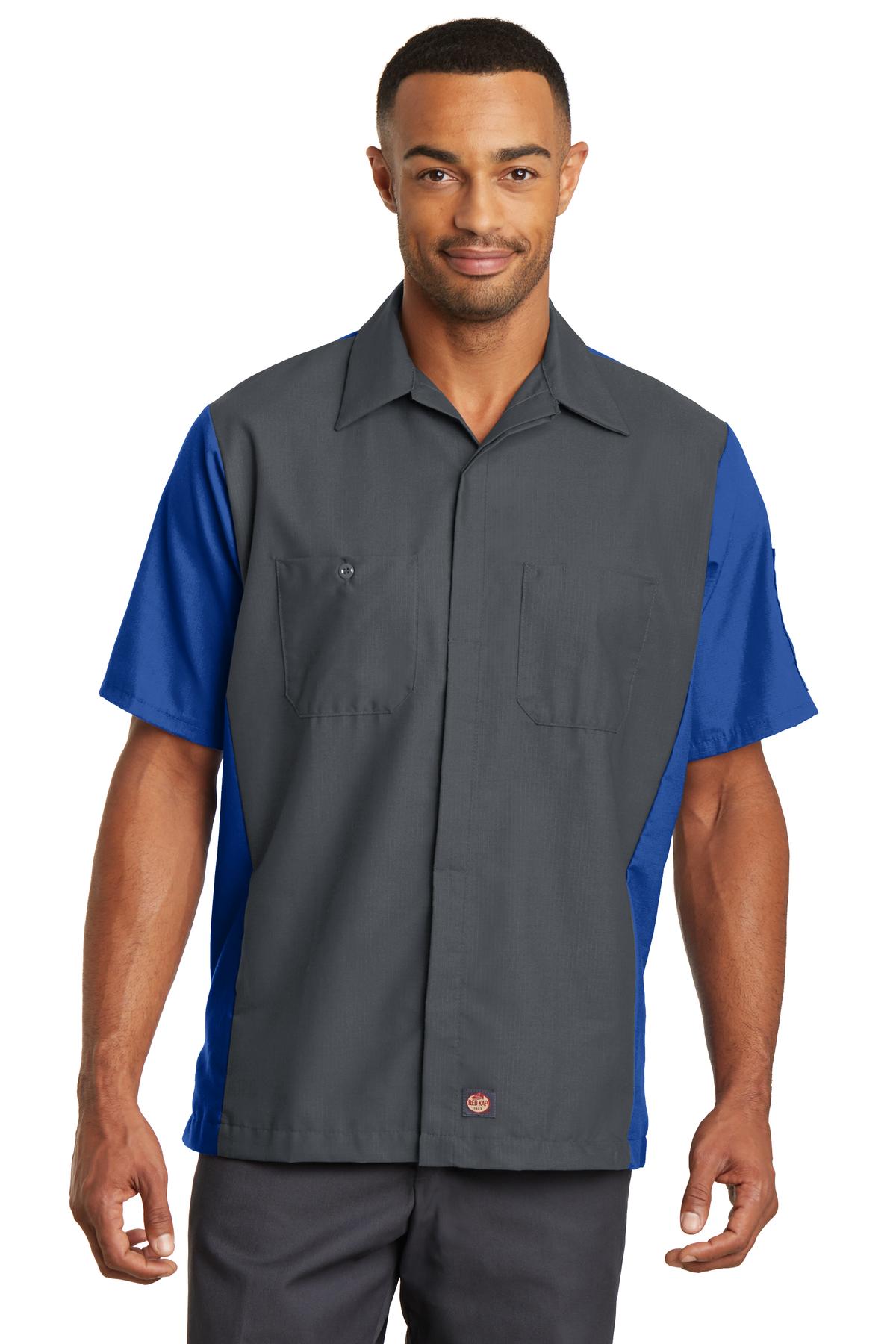 Custom Embroidery or DTF Print - Red Kap ® Short Sleeve Ripstop Crew Shirt. SY20