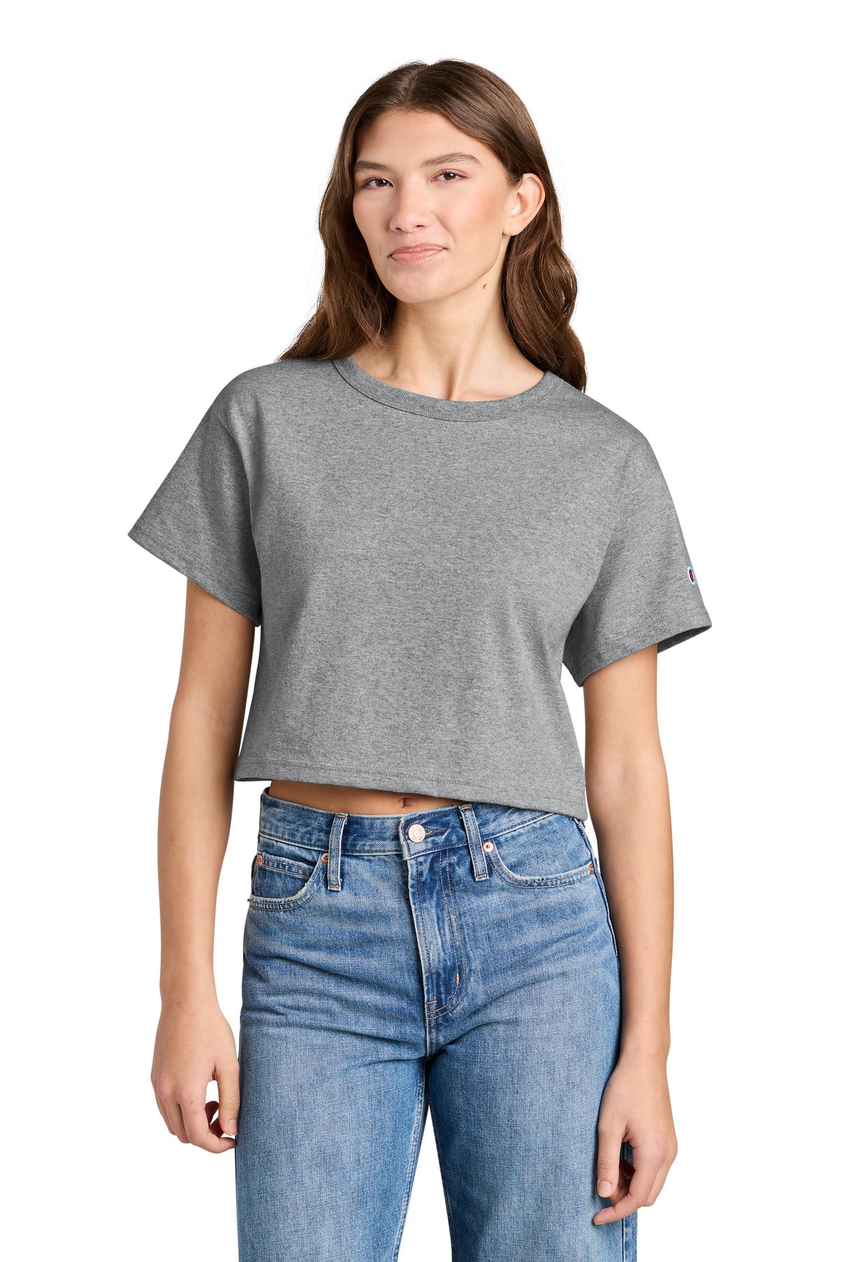 Custom Embroidery or DTF Print - Champion ® Women's Cropped Heritage Tee T453W