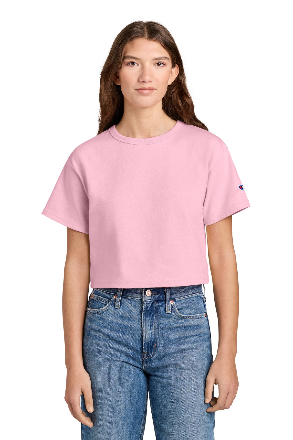 Custom Embroidery or DTF Print - Champion ® Women's Cropped Heritage Tee T453W