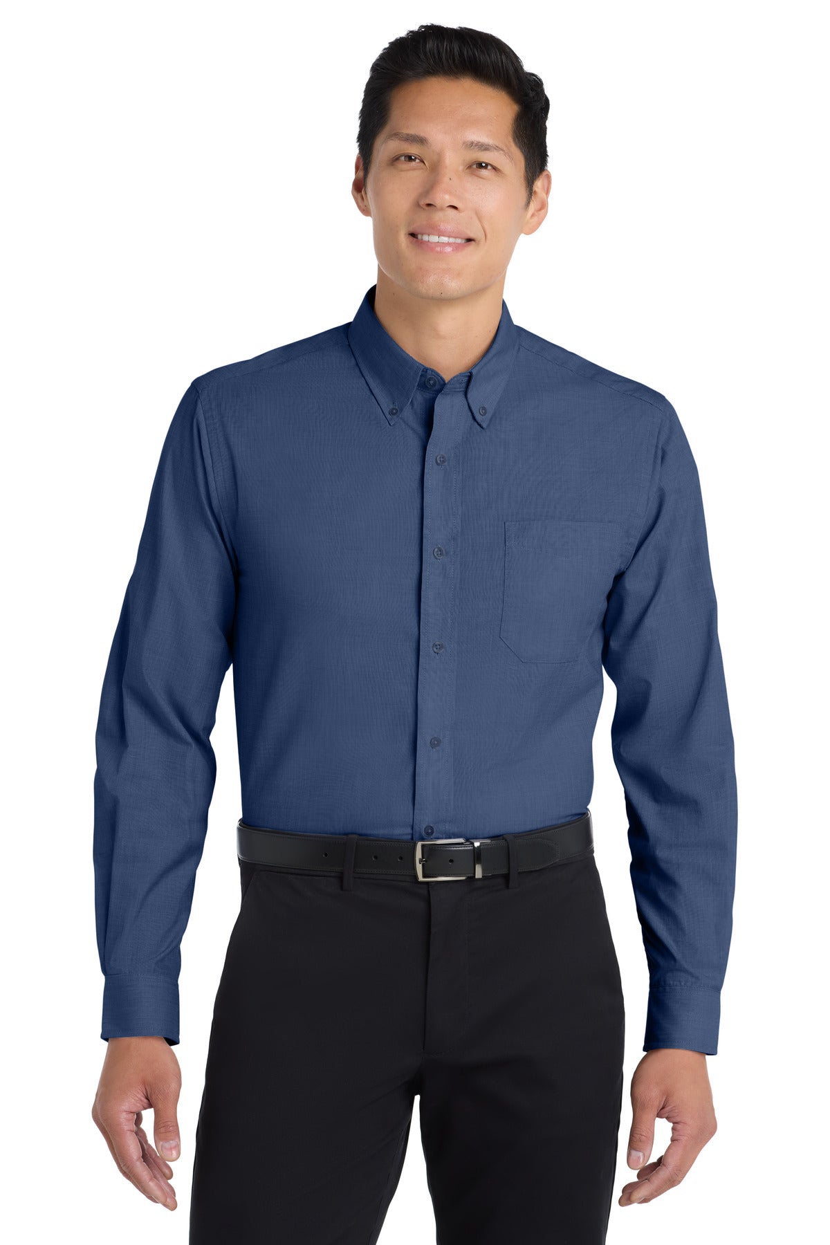 Custom Embroidery or DTF Print - Port Authority ® Tall Crosshatch Easy Care Shirt. TLS640