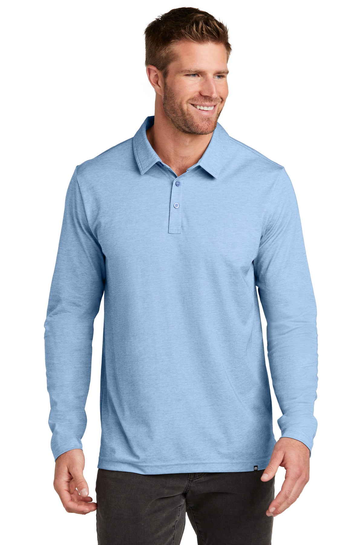 Custom Embroidered - TravisMathew Oceanside Heather Long Sleeve Polo TM1MZ343