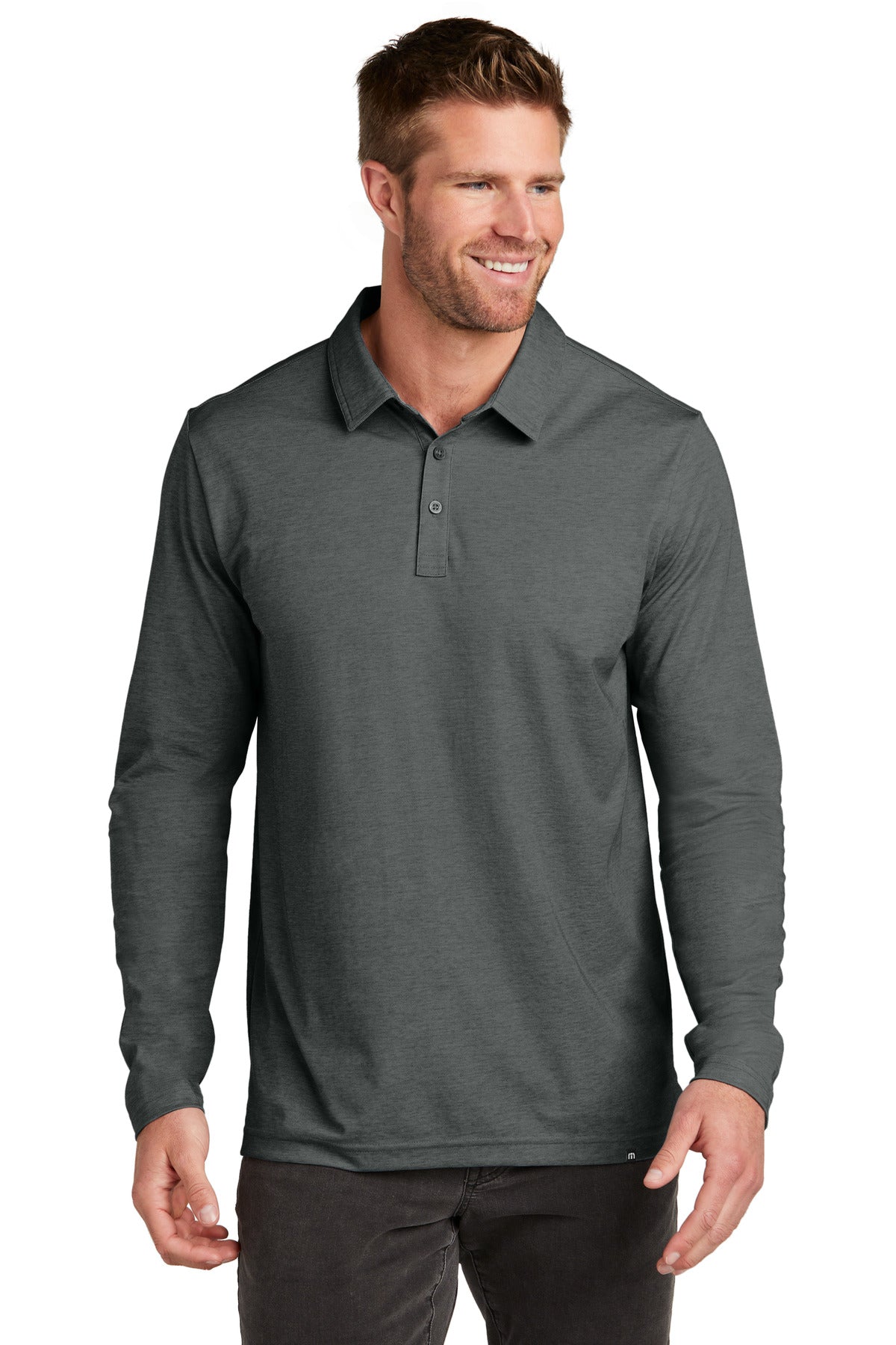 Custom Embroidered - TravisMathew Oceanside Heather Long Sleeve Polo TM1MZ343