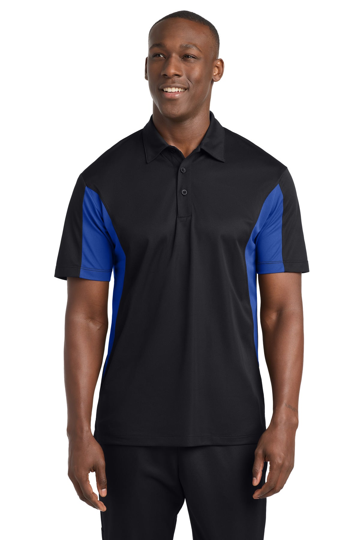 Custom Embroidery or DTF Print - Sport-Tek ® Tall Side Blocked Micropique Sport-Wick ® Polo. TST655