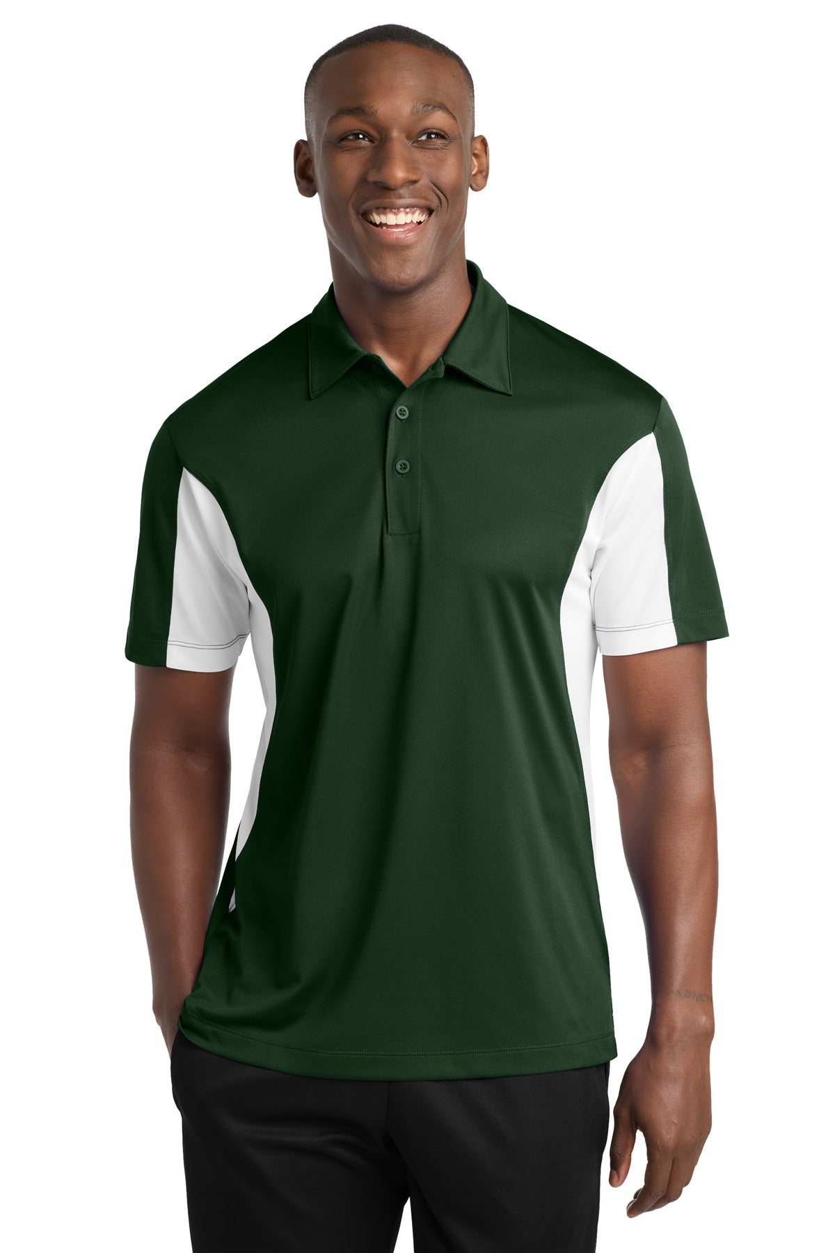 Custom Embroidery or DTF Print - Sport-Tek ® Tall Side Blocked Micropique Sport-Wick ® Polo. TST655