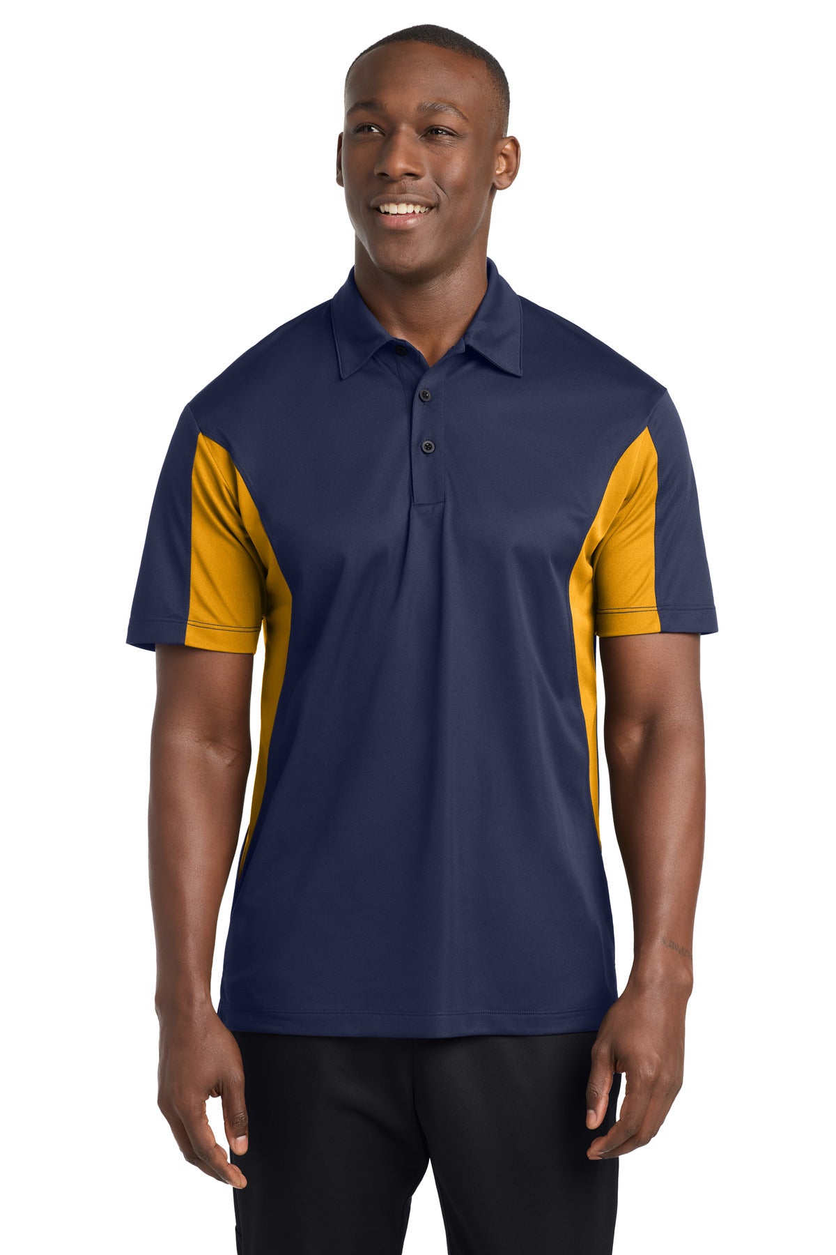 Custom Embroidery or DTF Print - Sport-Tek ® Tall Side Blocked Micropique Sport-Wick ® Polo. TST655