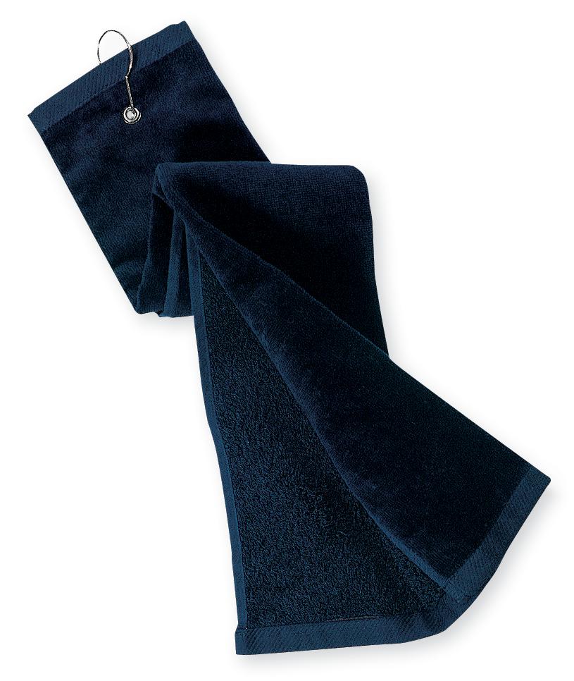 Custom Embroidered - Port Authority® Grommeted Tri-Fold Golf Towel.  TW50