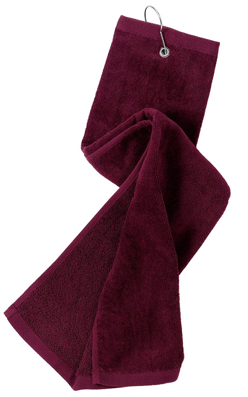 Custom Embroidered - Port Authority® Grommeted Tri-Fold Golf Towel.  TW50