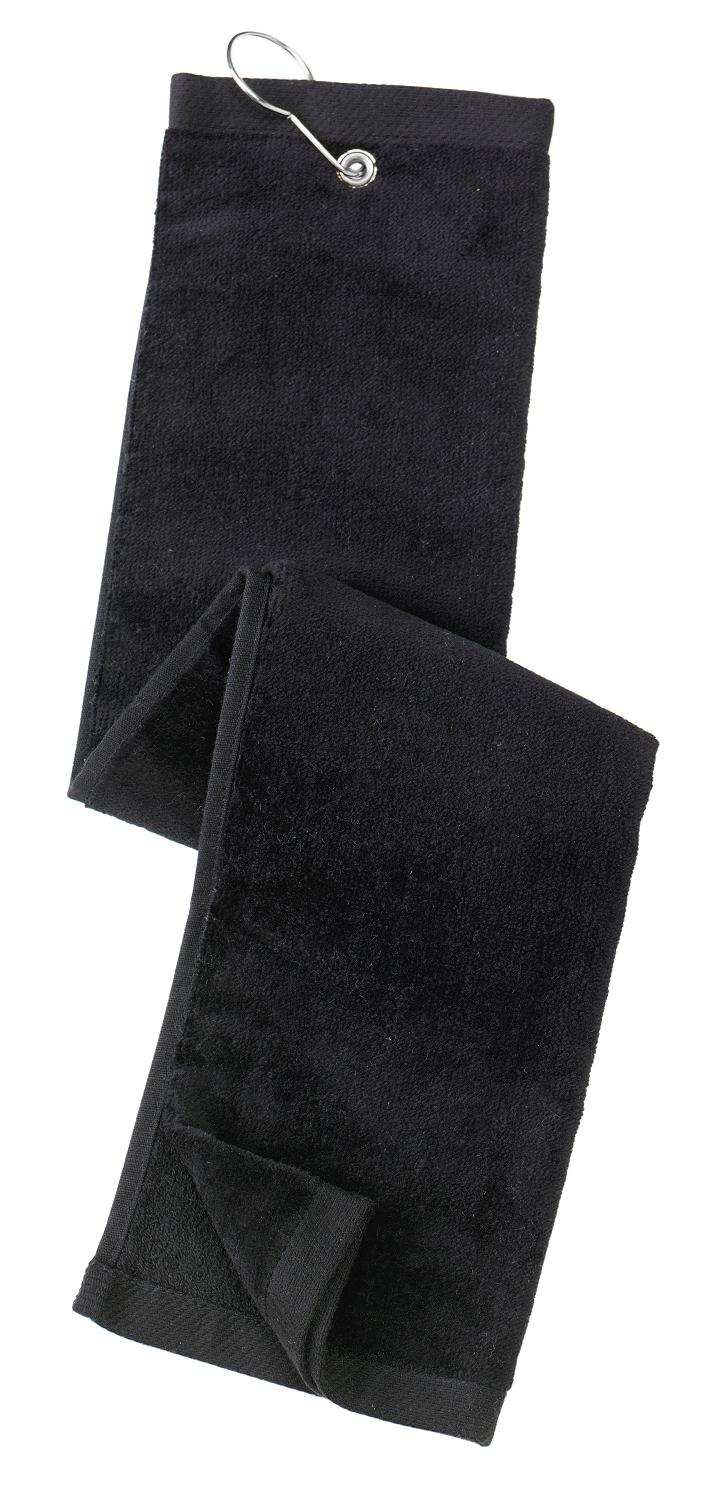 Custom Embroidered - Port Authority® Grommeted Tri-Fold Golf Towel.  TW50