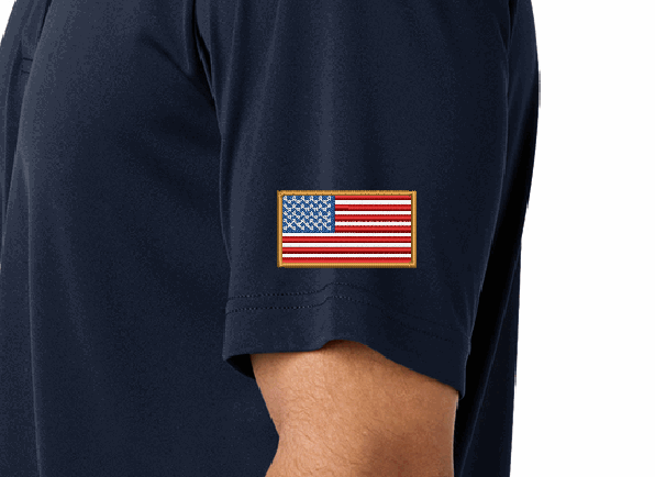 Add 3in US Flag Embroidery to Sleeve